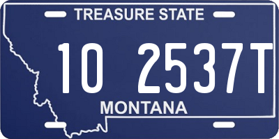 MT license plate 102537T