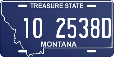 MT license plate 102538D