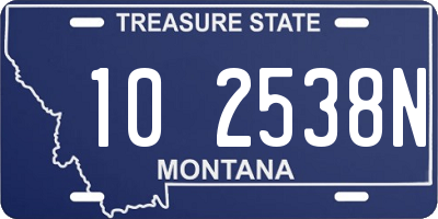 MT license plate 102538N