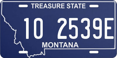 MT license plate 102539E