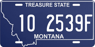 MT license plate 102539F