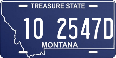 MT license plate 102547D