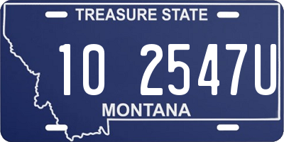 MT license plate 102547U