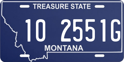 MT license plate 102551G