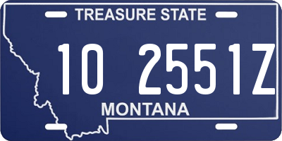 MT license plate 102551Z