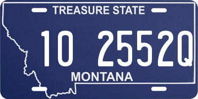 MT license plate 102552Q