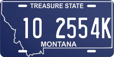 MT license plate 102554K