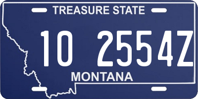 MT license plate 102554Z