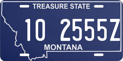 MT license plate 102555Z