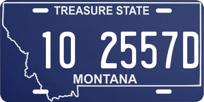 MT license plate 102557D