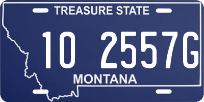 MT license plate 102557G