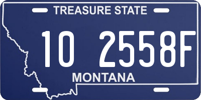 MT license plate 102558F