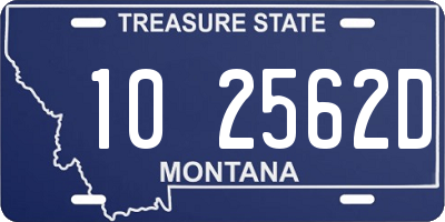 MT license plate 102562D