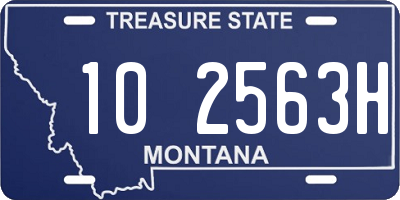 MT license plate 102563H