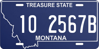 MT license plate 102567B