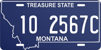 MT license plate 102567C