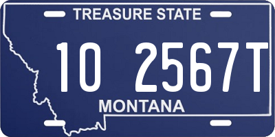 MT license plate 102567T