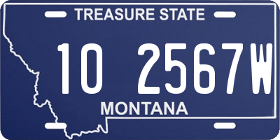 MT license plate 102567W