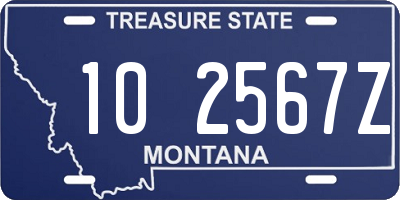 MT license plate 102567Z