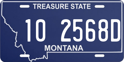 MT license plate 102568D