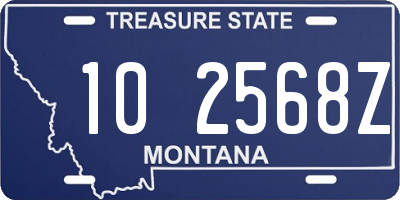 MT license plate 102568Z