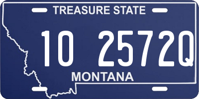 MT license plate 102572Q