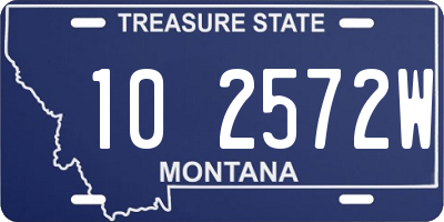 MT license plate 102572W