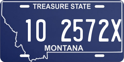 MT license plate 102572X