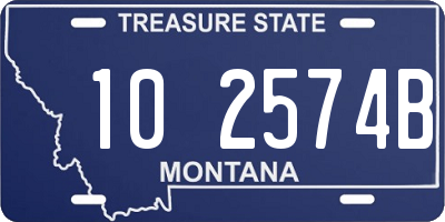 MT license plate 102574B