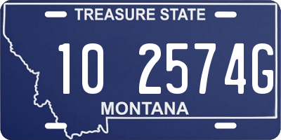 MT license plate 102574G