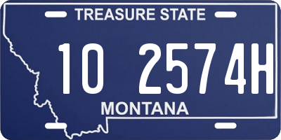 MT license plate 102574H