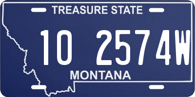 MT license plate 102574W
