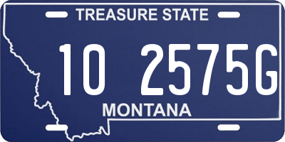 MT license plate 102575G