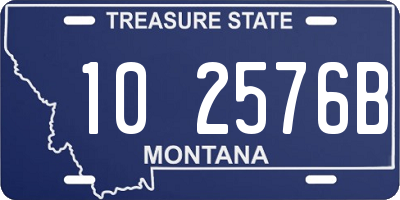 MT license plate 102576B