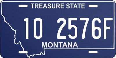 MT license plate 102576F