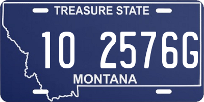 MT license plate 102576G