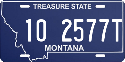 MT license plate 102577T