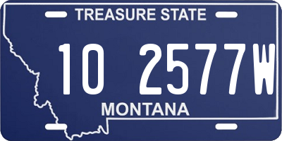 MT license plate 102577W