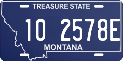 MT license plate 102578E