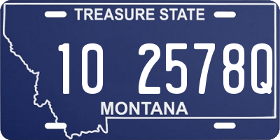 MT license plate 102578Q