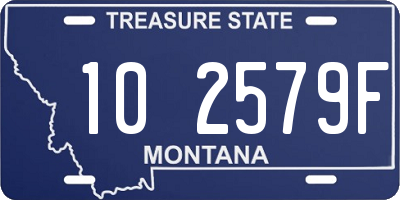 MT license plate 102579F