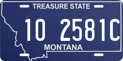 MT license plate 102581C