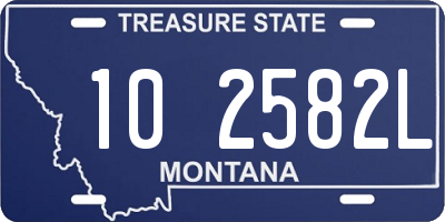 MT license plate 102582L
