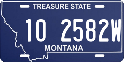 MT license plate 102582W