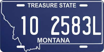 MT license plate 102583L