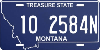 MT license plate 102584N