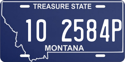 MT license plate 102584P