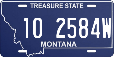 MT license plate 102584W