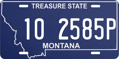 MT license plate 102585P