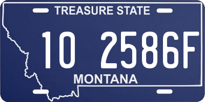 MT license plate 102586F